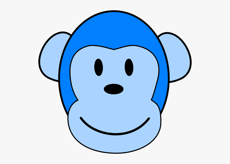 Very Blue Monkey Svg Clip Arts - Blue Monkey Face Cartoon, Transparent Clipart