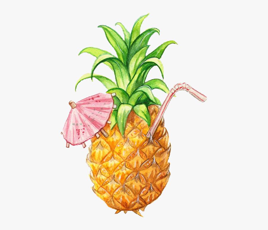 Pineapple Illustration, Transparent Clipart