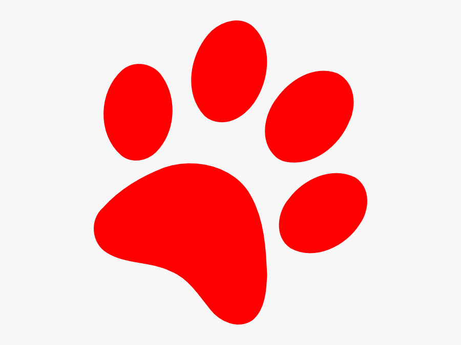 Red - Dog - Paw - Clipart - Red Paw Print Clipart, Transparent Clipart