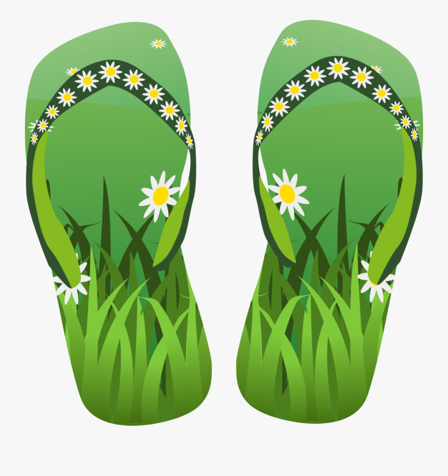 Green Flip Flops Clipart, Transparent Clipart