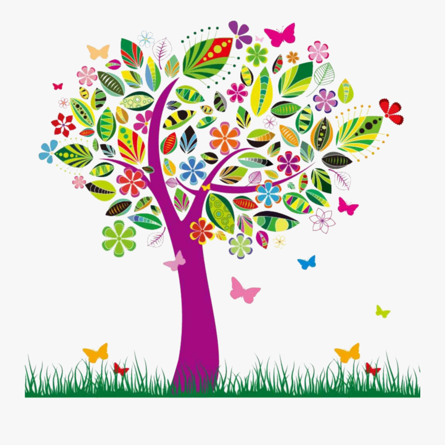 #ftestickers #spring #clipart #tree #butterflies #cute - Graphics Tree, Transparent Clipart
