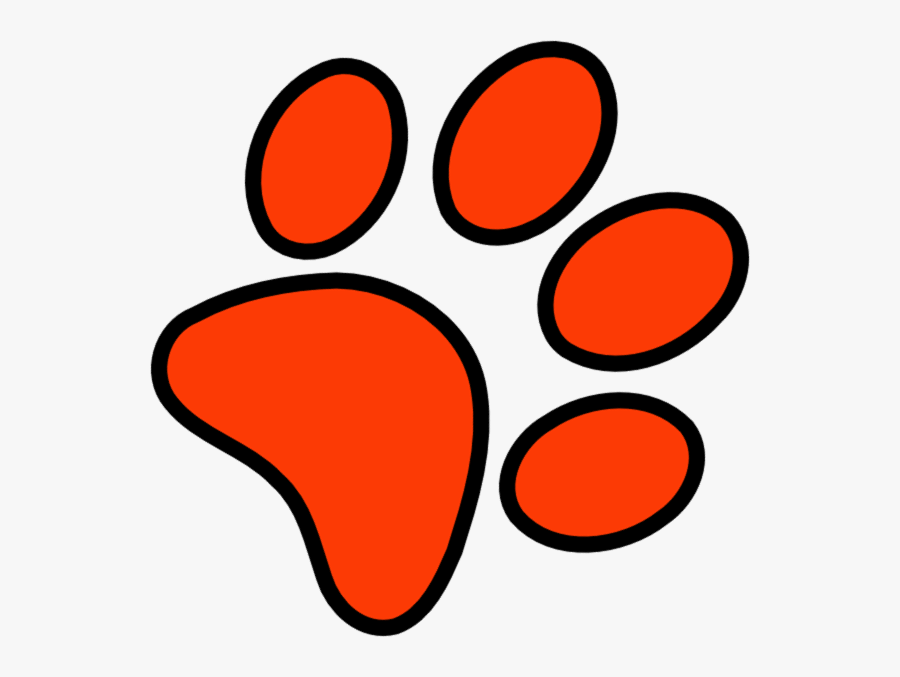 Red Paw Print Clip Art - Orange And Blue Paw Print Png, Transparent Clipart