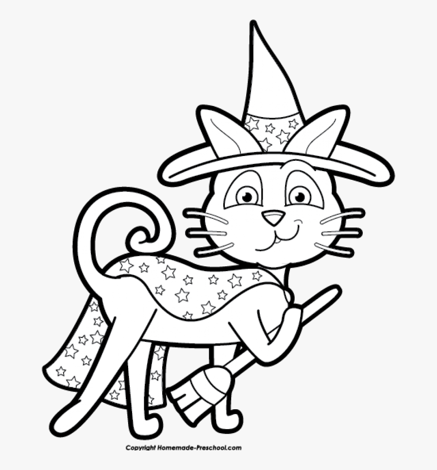 Halloween Clipart Black And White - Halloween Cat Black And White Clip Art, Transparent Clipart