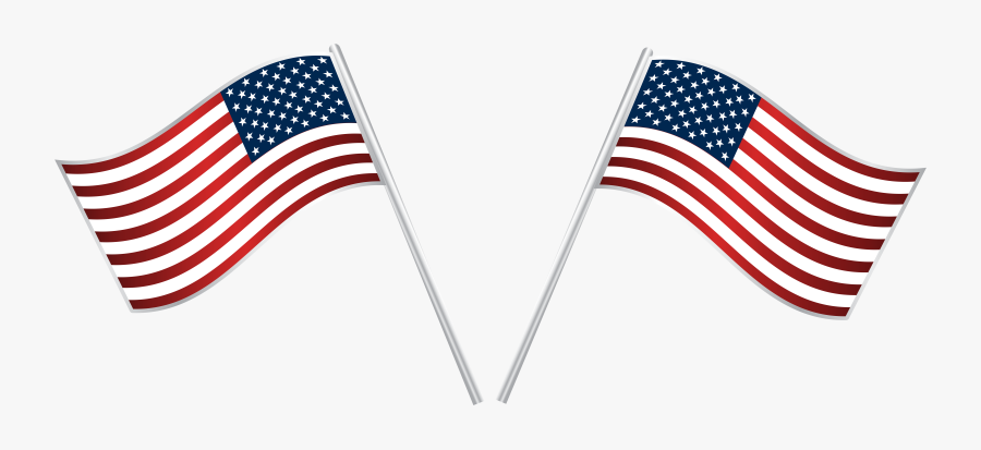 Crossed Transparent Us Flags Png, Transparent Clipart