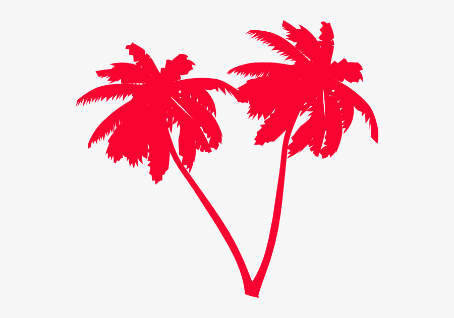 Pink Palm Tree Vector, Transparent Clipart