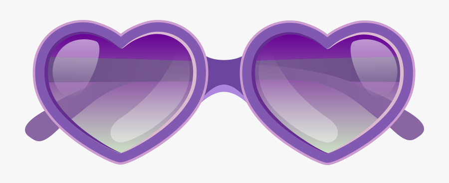 Purple Heart Sunglasses Png Clipart Image - Cute Sunglasses Clip Art, Transparent Clipart