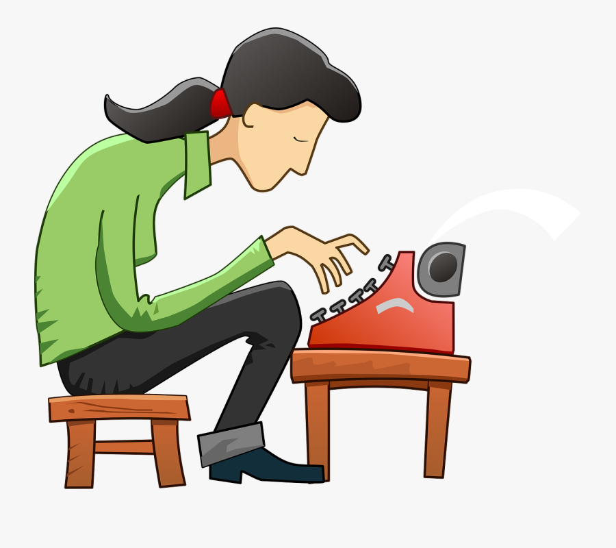 Typewriter Student Studying Free - Author Writing A Book Clipart, Transparent Clipart