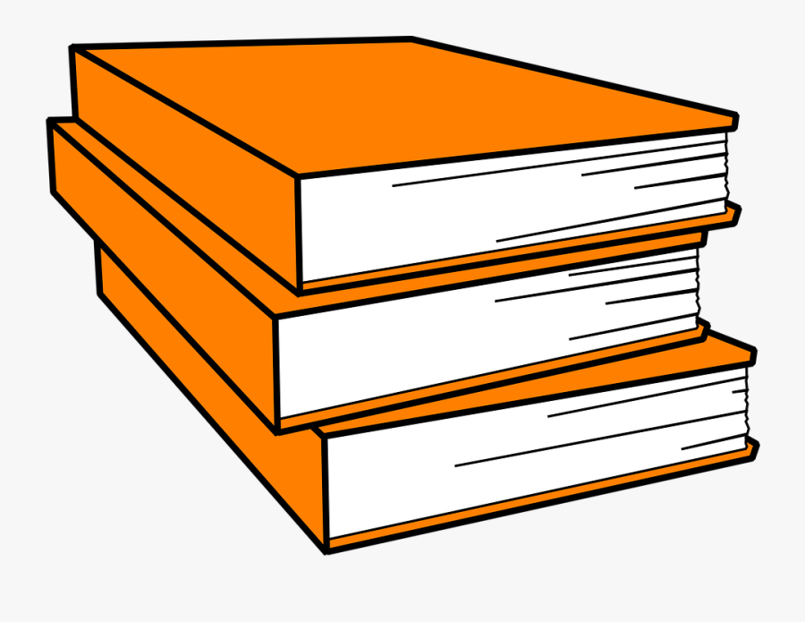 Books Pile Orange - English And Maths Books, Transparent Clipart