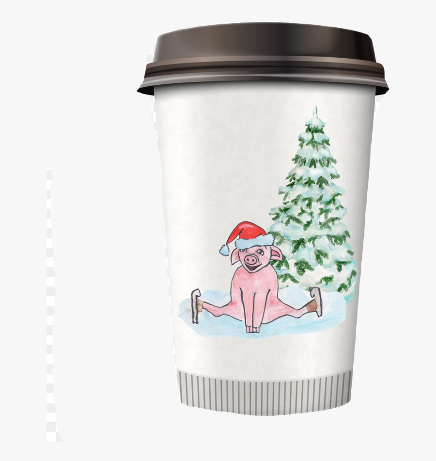Christmas Pig Png Clipart, Symbol 2019 Pig Clipart - Cup Coffee Plastic Png, Transparent Clipart