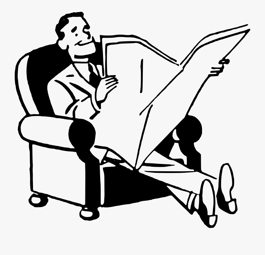 Clipart Man Reading Newspaper - Man Reading Newspaper Clipart, Transparent Clipart
