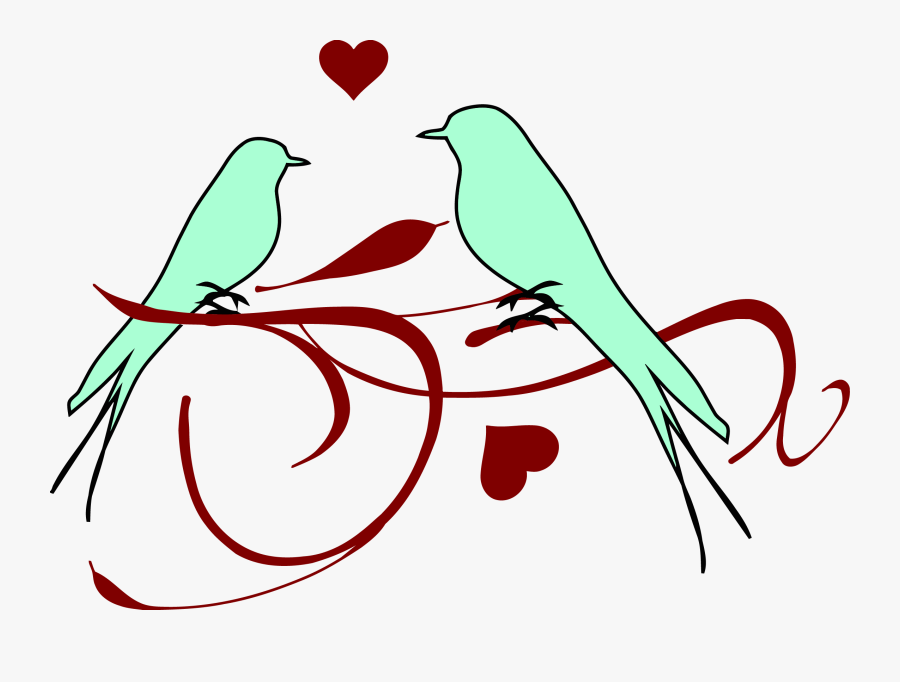 Love Birds Clipart Png - Love Birds Colored Clipart, Transparent Clipart