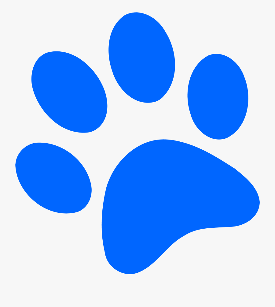 Dog Paw Print Blue, Transparent Clipart