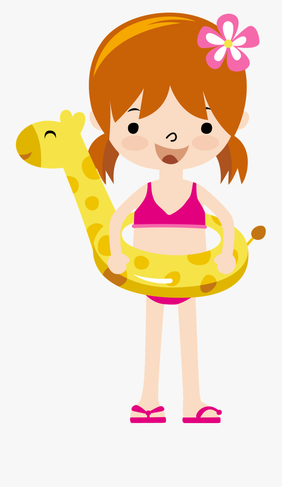 Summer Little Clip Art - Little Girl In Swimsuit Clipart, Transparent Clipart