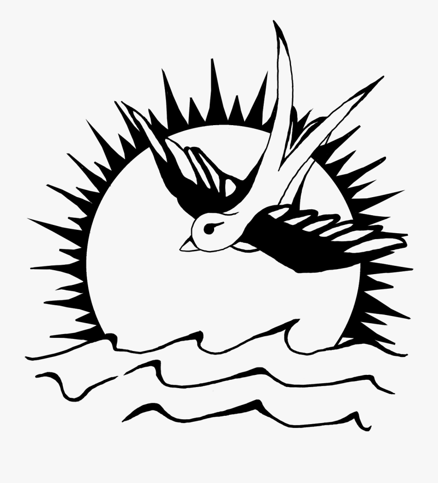 Hd Sun Clipart Outline - Jack Sparrow Bird Tattoo, Transparent Clipart