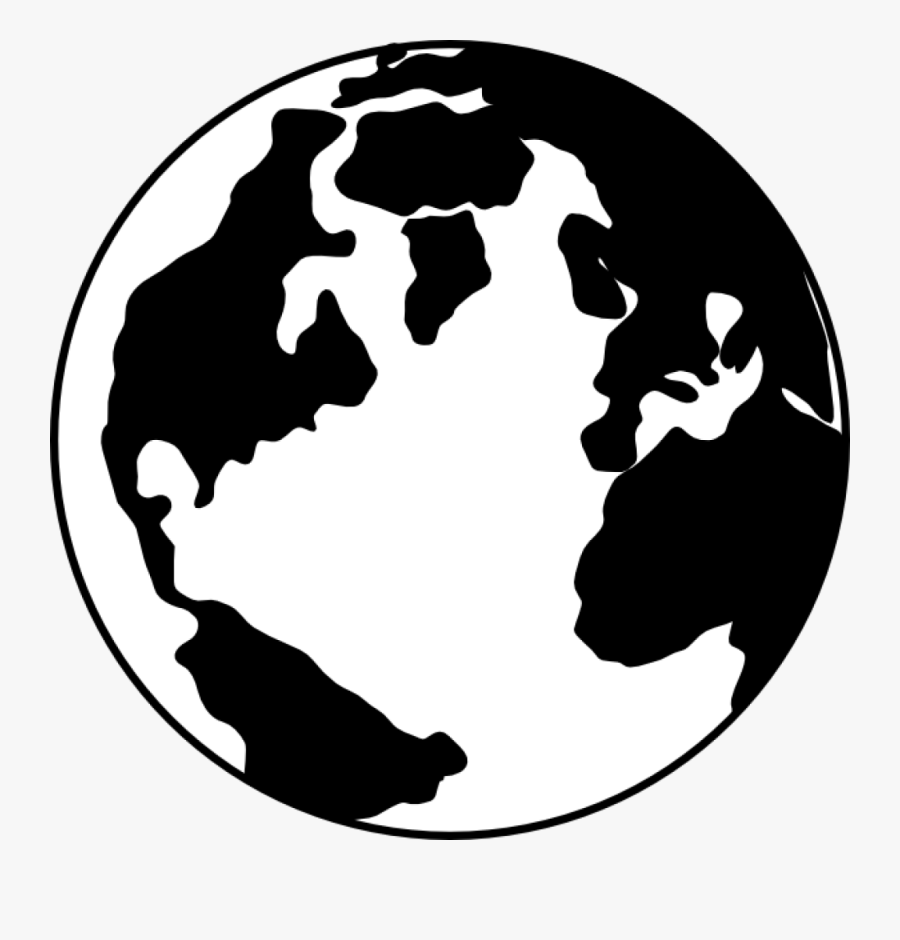 Earth Clipart Black And White Black White Earth Globe - World Black And White Png, Transparent Clipart