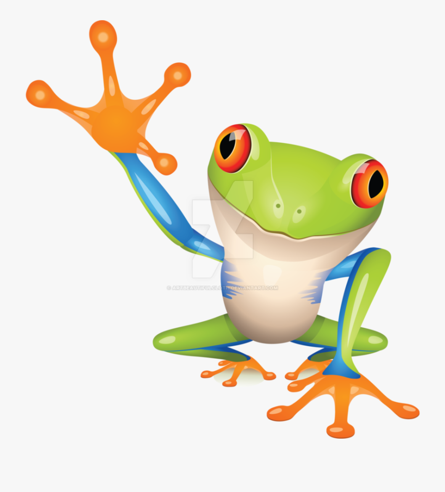 Banner Black And White Colorful Frogs Clipart - Green Frog Transparent Background, Transparent Clipart