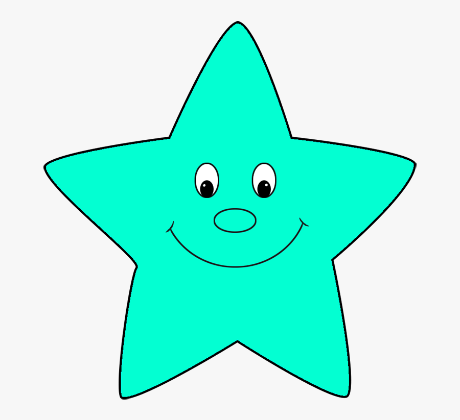 Turquoise Cartoon Star - Star Cartoon, Transparent Clipart
