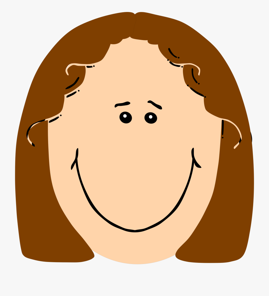 Clipart - Cartoon Girl Face Clipart, Transparent Clipart