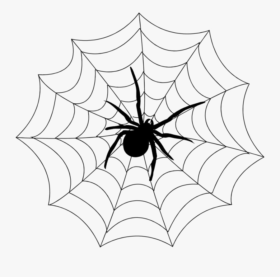 Spider Black And White Halloween Spider Clipart Black - Spider On A Web, Transparent Clipart