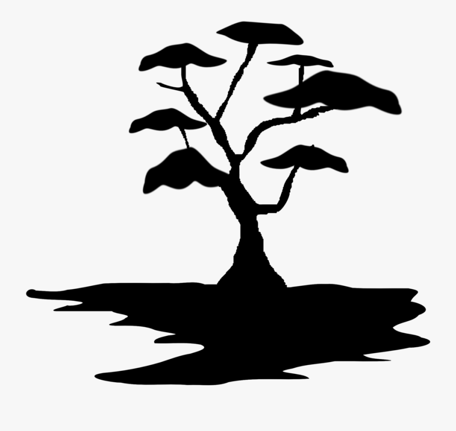 Rpg Map Symbols - Silhouette Of African Trees, Transparent Clipart