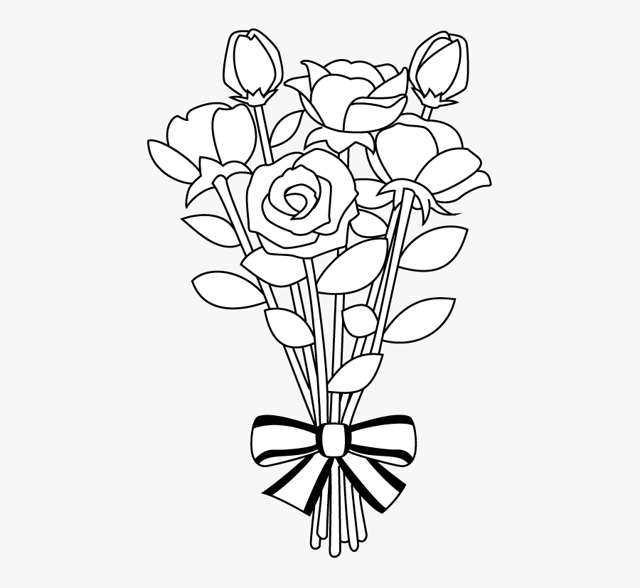 Wedding Bouquet Drawing At Getdrawings - Bouquet Of Flowers Drawing, Transparent Clipart