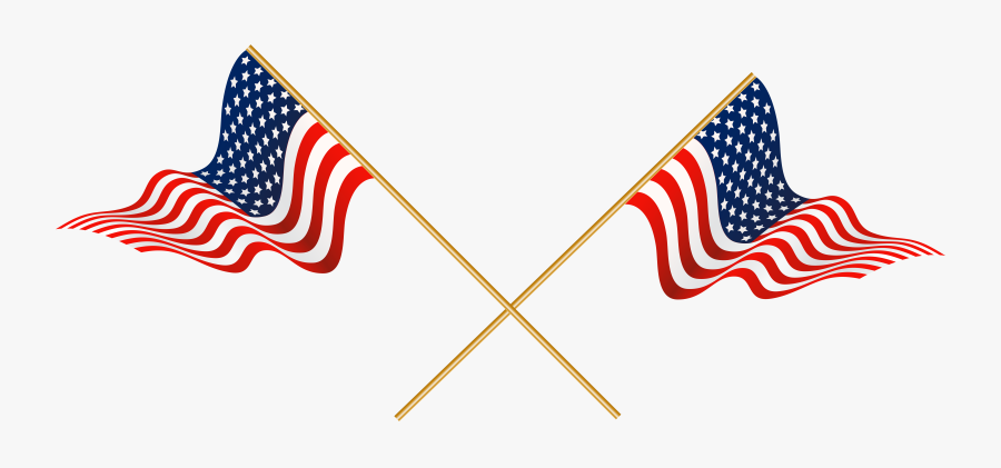 Crossed American Flags Clip Art - Transparent American Flag Clipart, Transparent Clipart