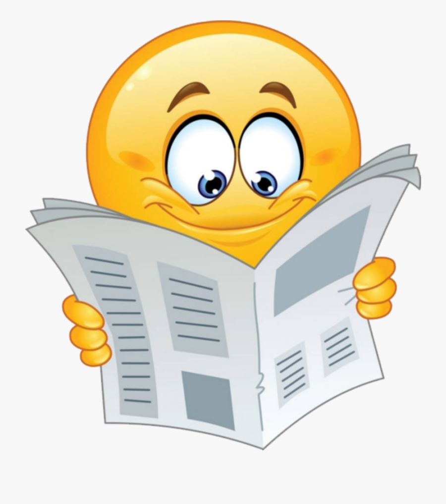 Reading Clipart Emoji - Emoji Reading Newspaper, Transparent Clipart