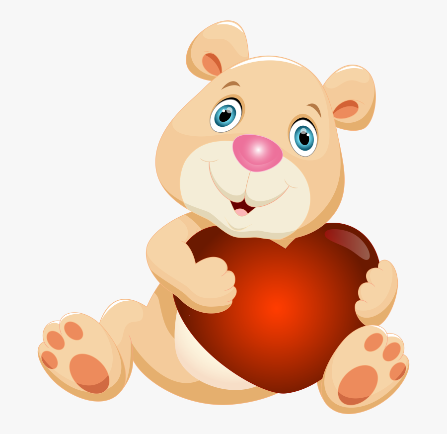 Teddy Bear Clipart Heart Clip Art - Teddy Bear With A Heart Png, Transparent Clipart