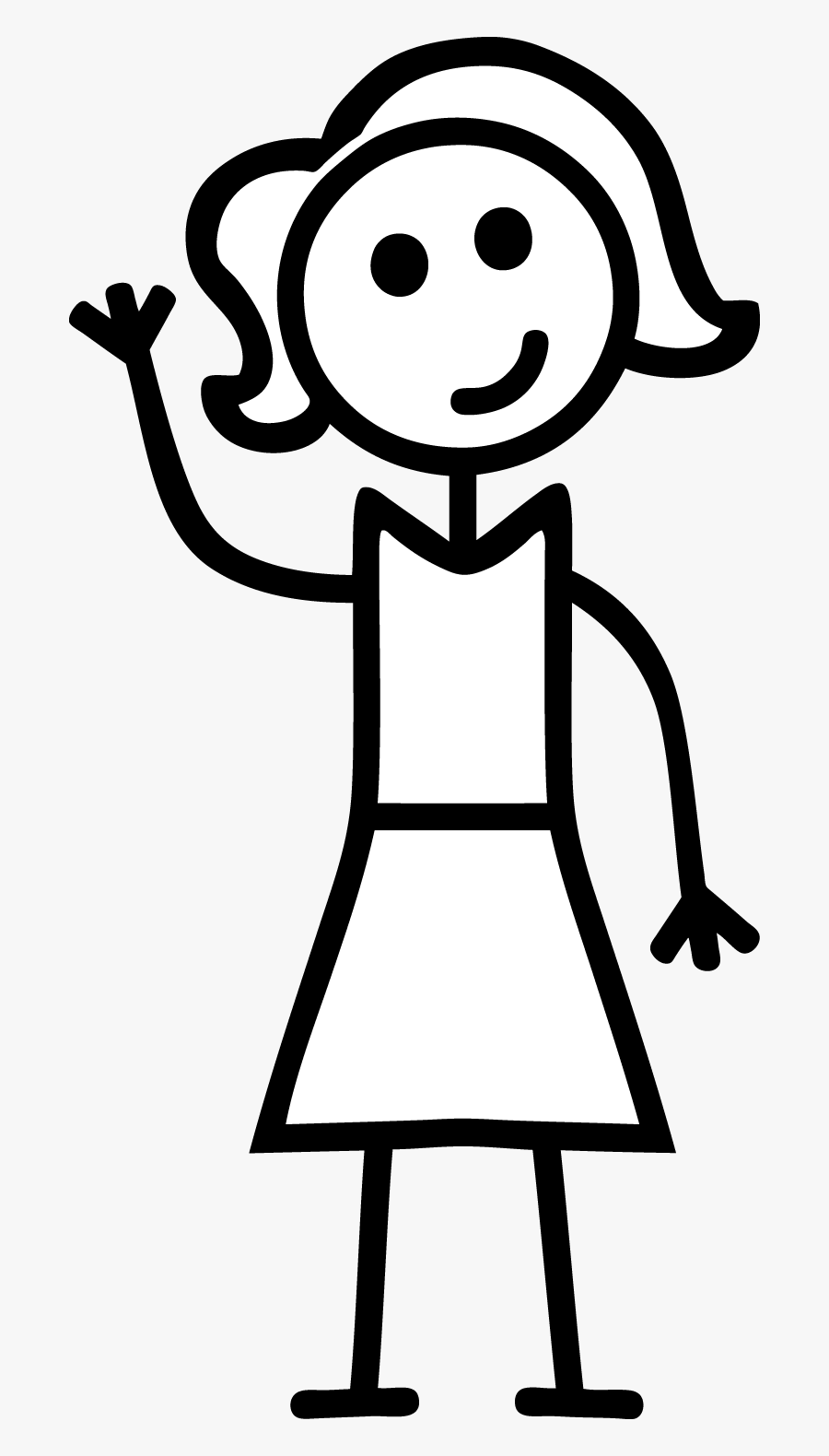 Girl Clipart Person - Girl Stick Figure Png, Transparent Clipart