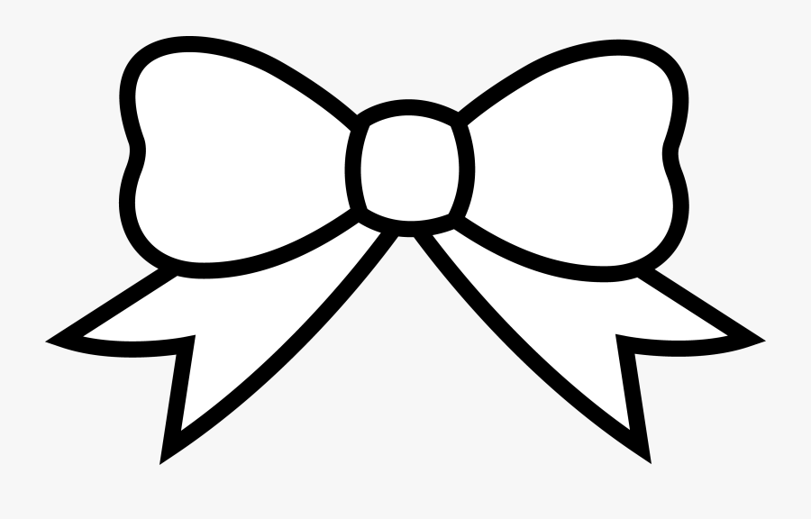 Colorable Bow Line Art Free Clip Art - Bow Clipart Black And White, Transparent Clipart