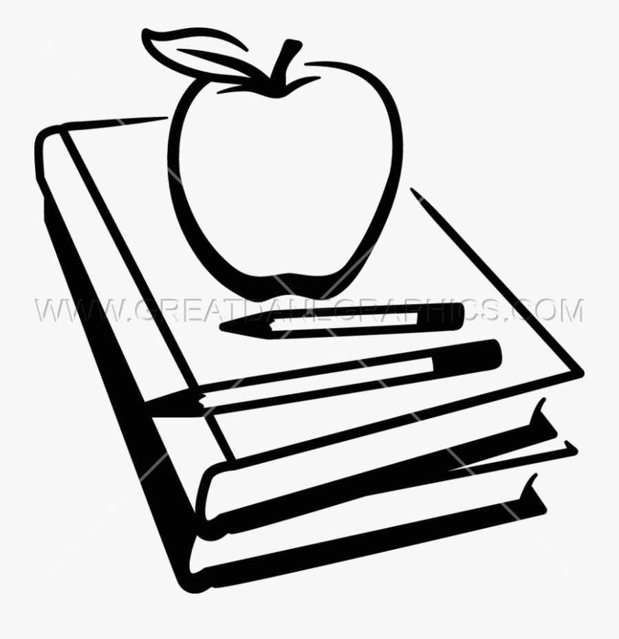 School Books Production Ready Artwork For T Shirt Printing - School Books Clip Art Black And White, Transparent Clipart