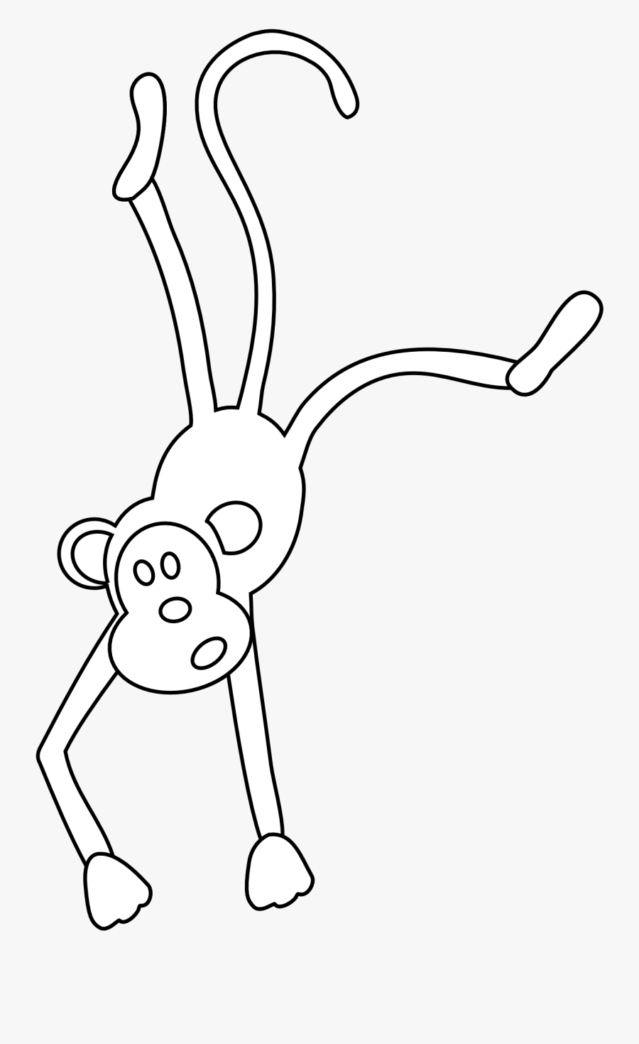 Monkey Clipart Black And White Png - Monkey Black White Png, Transparent Clipart