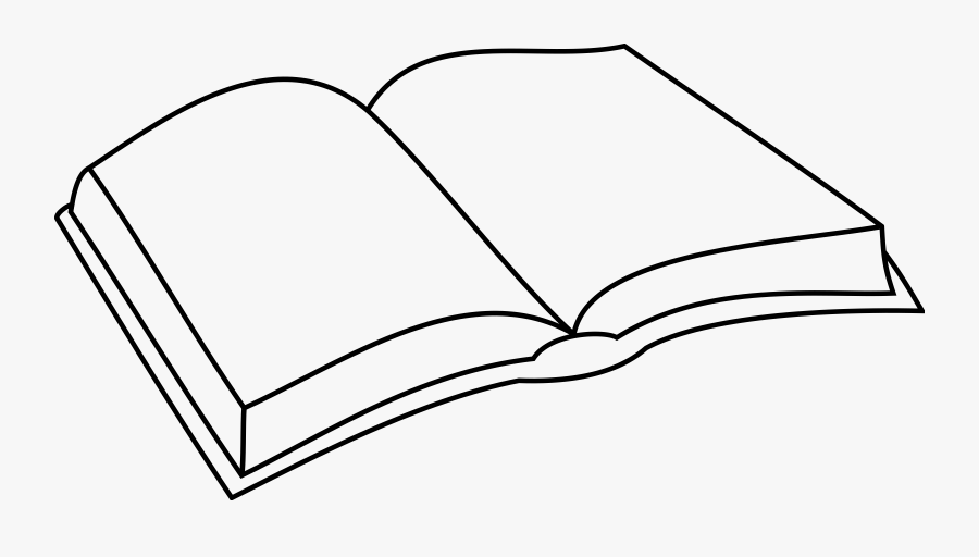 Clipart Open Book Outlineloring - Open Book Drawing Simple, Transparent Clipart