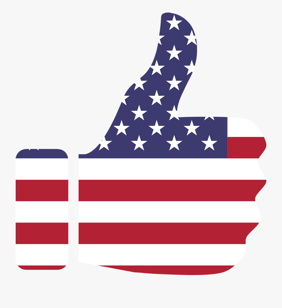 Thumbs Up American Flag - American Thumbs Up Png, Transparent Clipart