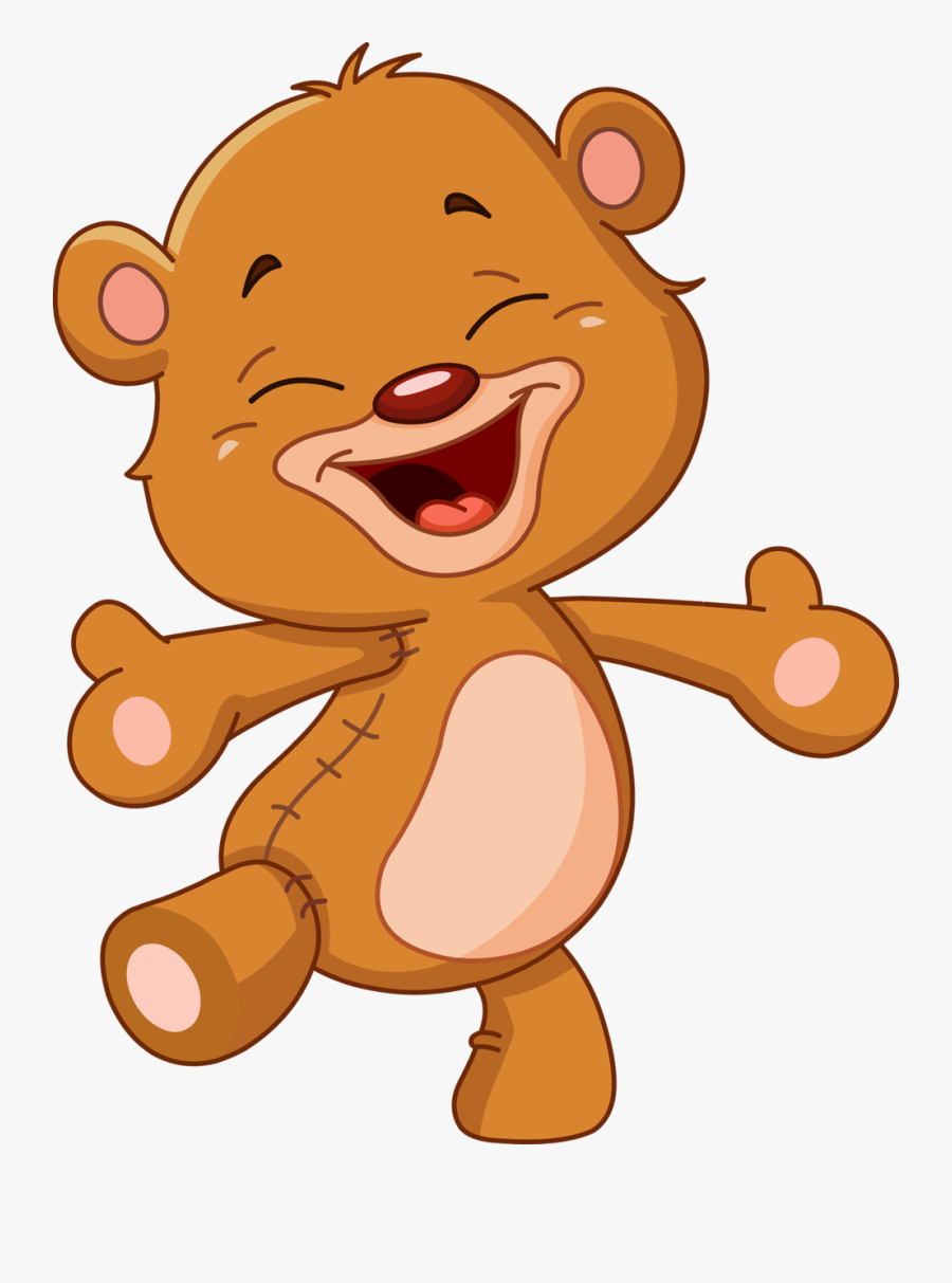 Bear Clipart Cute - Happy Teddy Bear Cartoon, Transparent Clipart