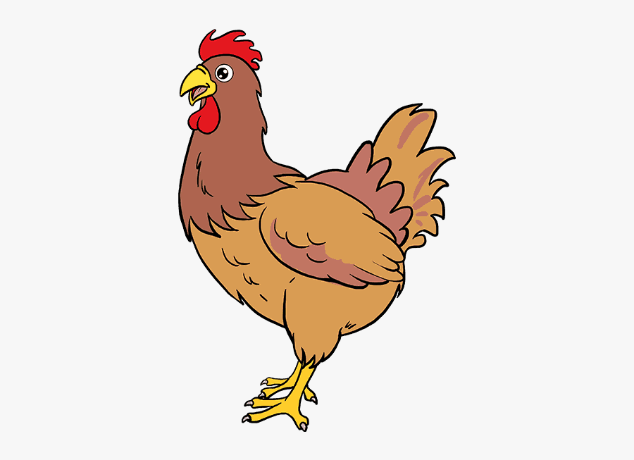 Drawing Clipart Hen, Drawing Hen Transparent Free For - Cartoon Chicken Drawing, Transparent Clipart