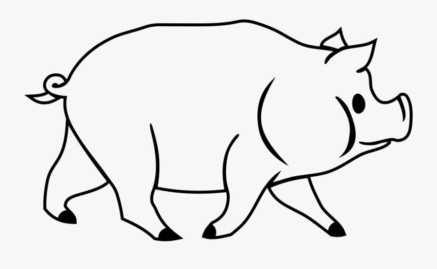 Monochrome - Dog And Pig Drawing, Transparent Clipart