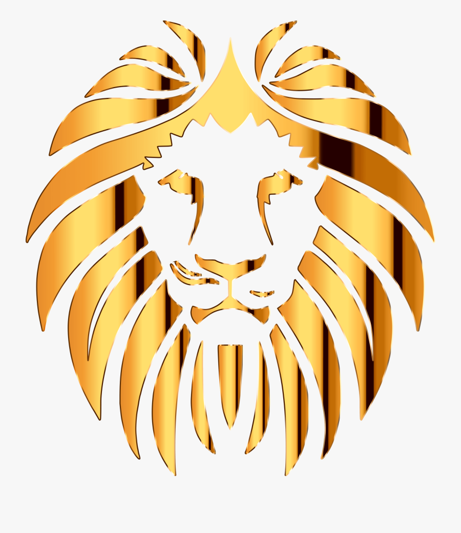 Lion Clipart Golden - Vector Lion Transparent Background, Transparent Clipart