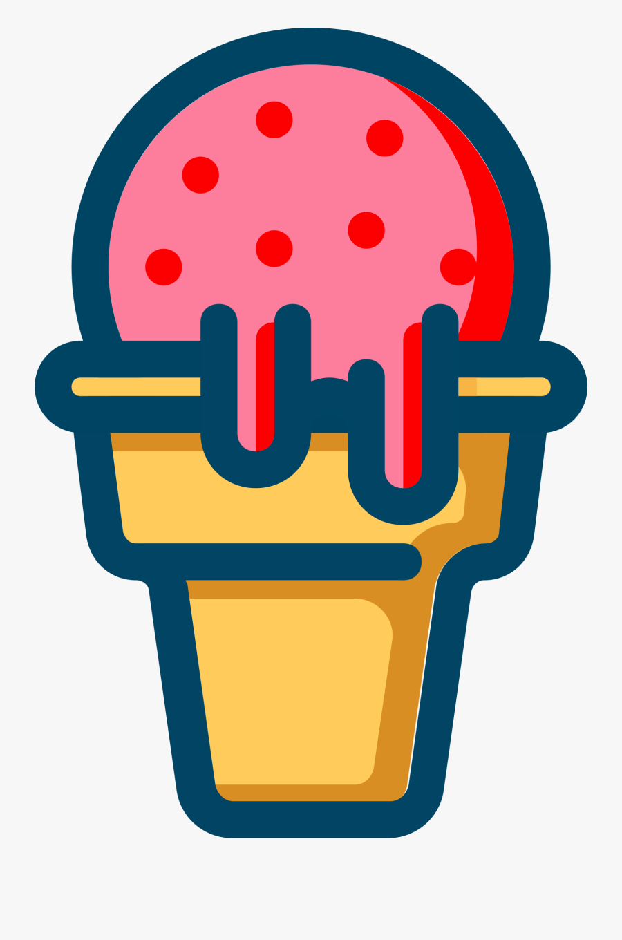 Ice Cream Clipart Strawberry - Ice Cream Hd Vector, Transparent Clipart