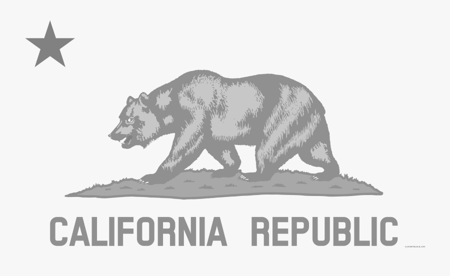 Transparent Black Bear Png - California State Flag, Transparent Clipart