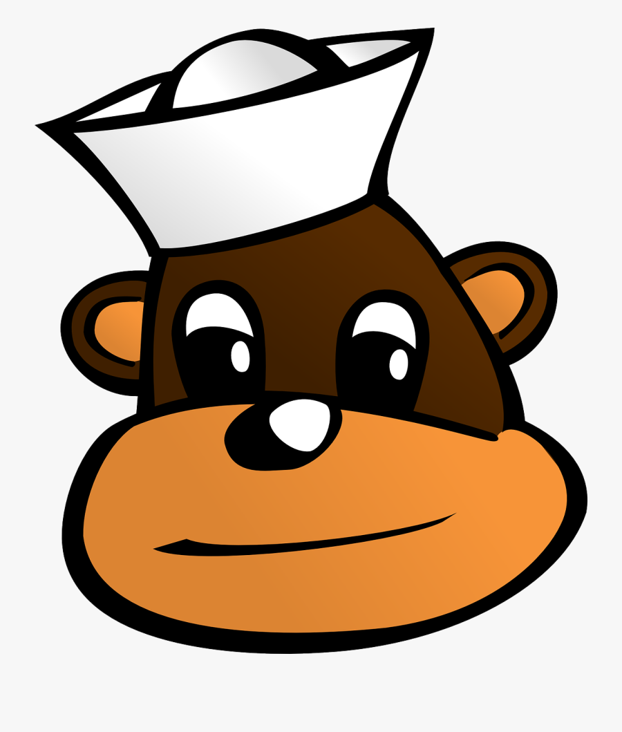 Sailor Monkey Svg Clip Arts - Cartoon Monkey Head, Transparent Clipart
