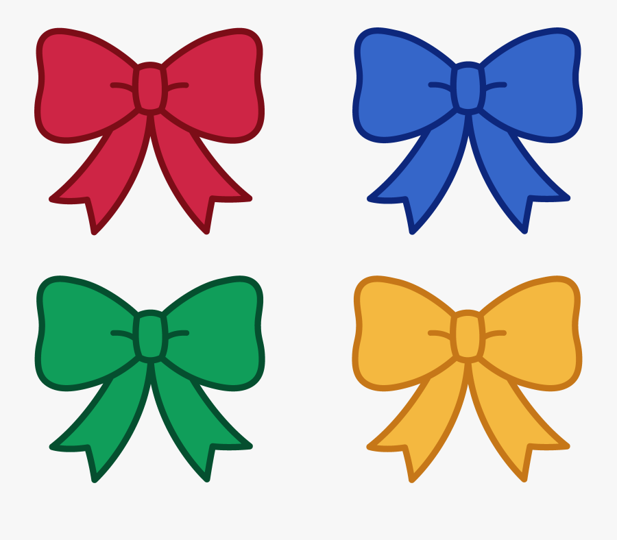 Cute Christmas Bows Clipart - Bow Clipart, Transparent Clipart