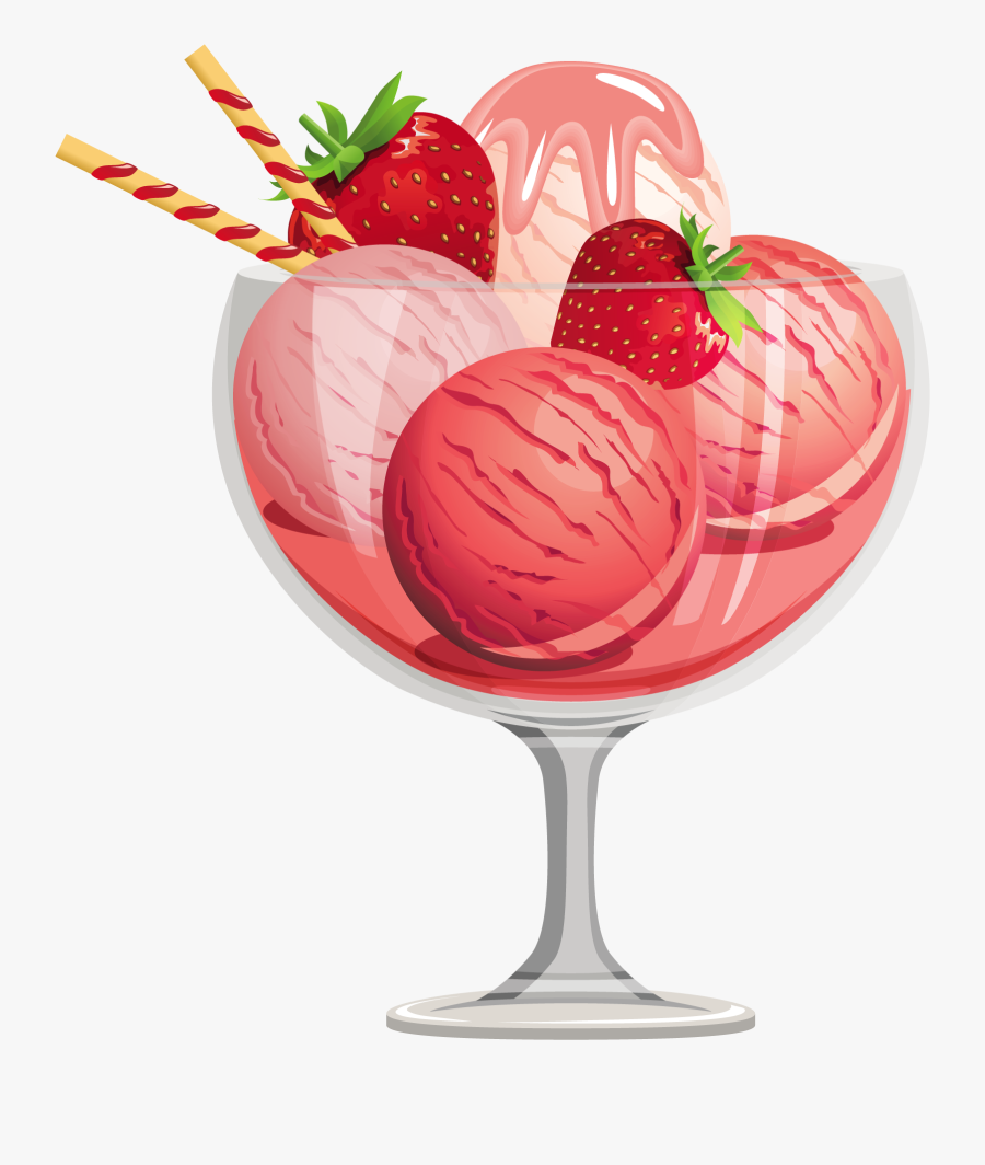 Sundae Clipart Sweet - Strawberry Ice Cream Clipart, Transparent Clipart