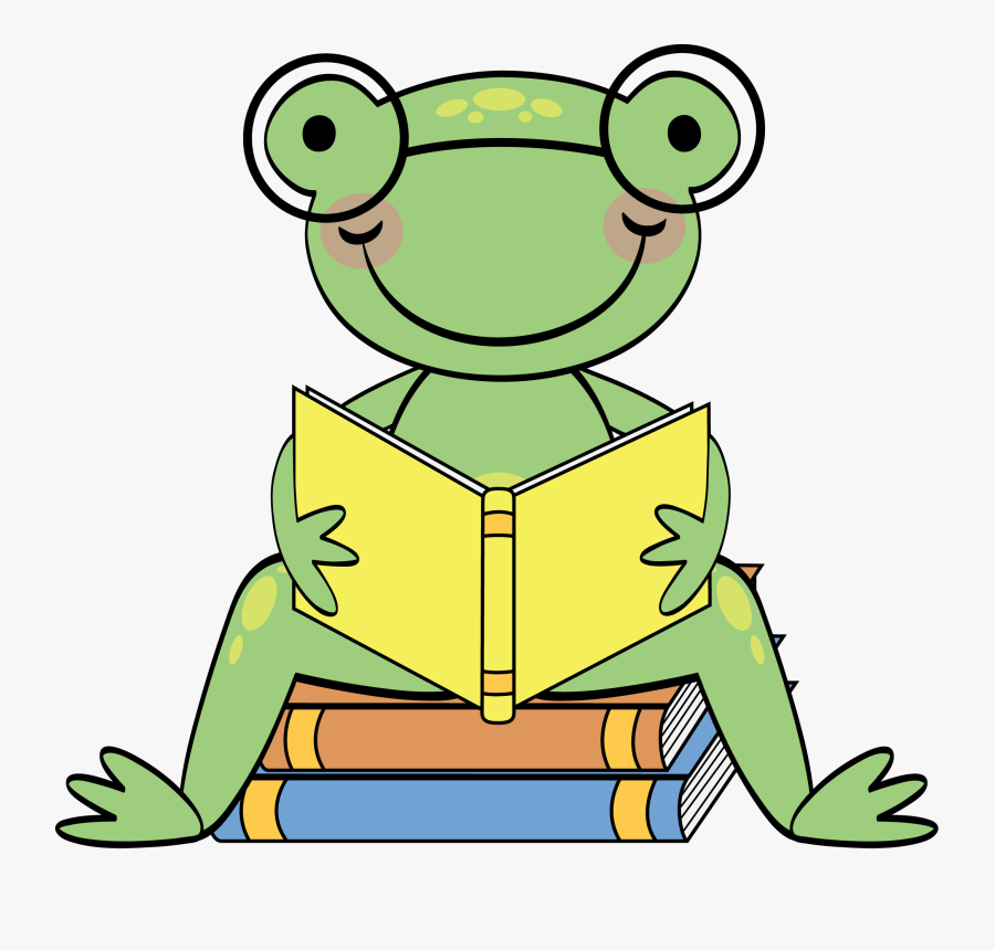 Frog Reading Clipart - Frog Reading Book Clipart, Transparent Clipart