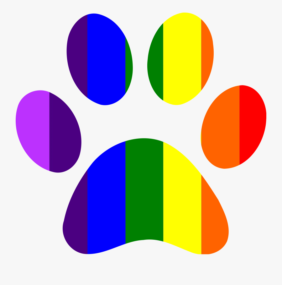 Helping Pets Of Orlando - Rainbow Paw Print Clip Art, Transparent Clipart