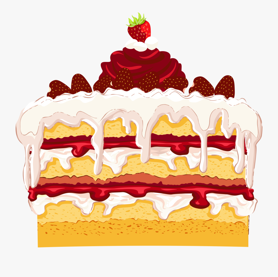Strawberry Cake Png Clipart - Strawberry Cake Clip Art, Transparent Clipart