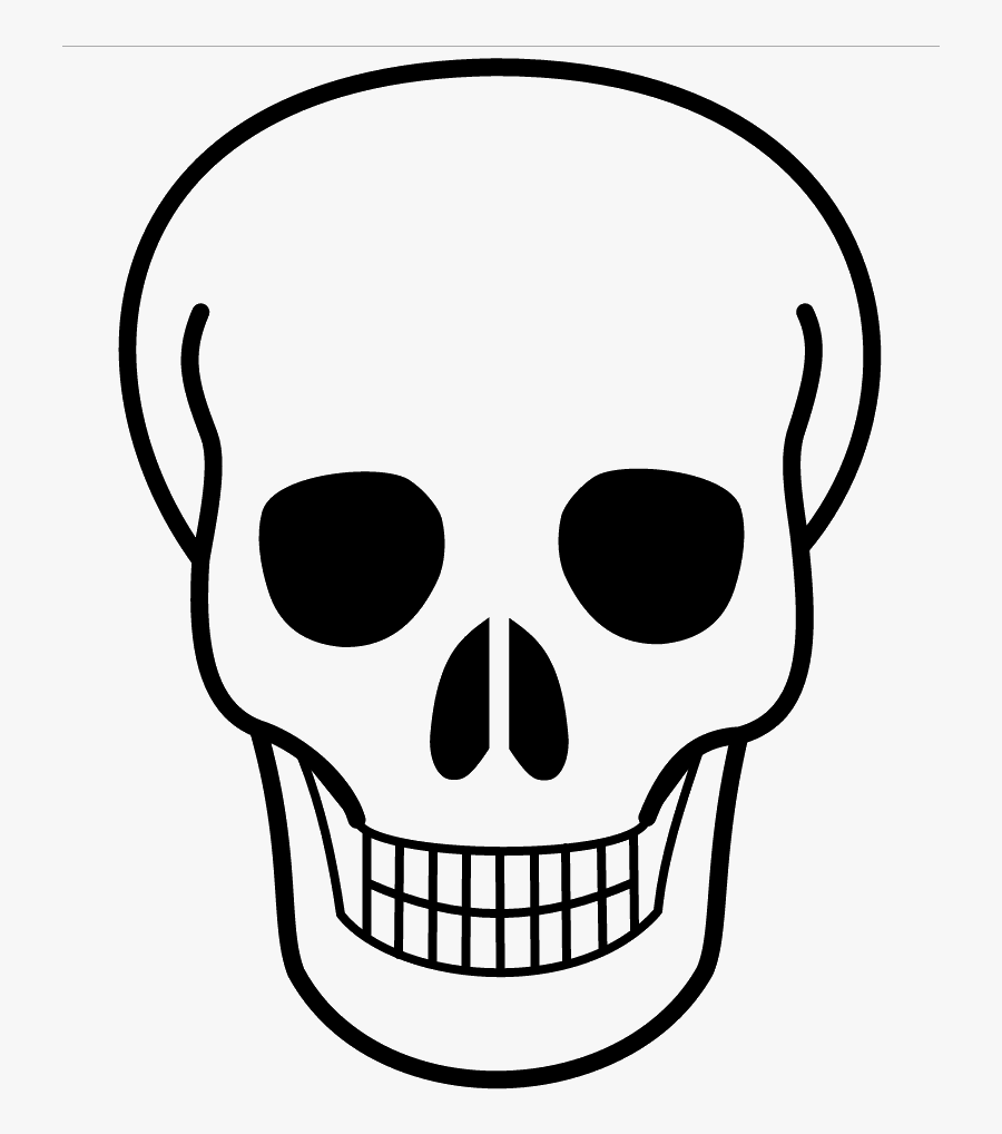 Skull Clipart Simple - Simple Skull Head Drawing , Free Transparent