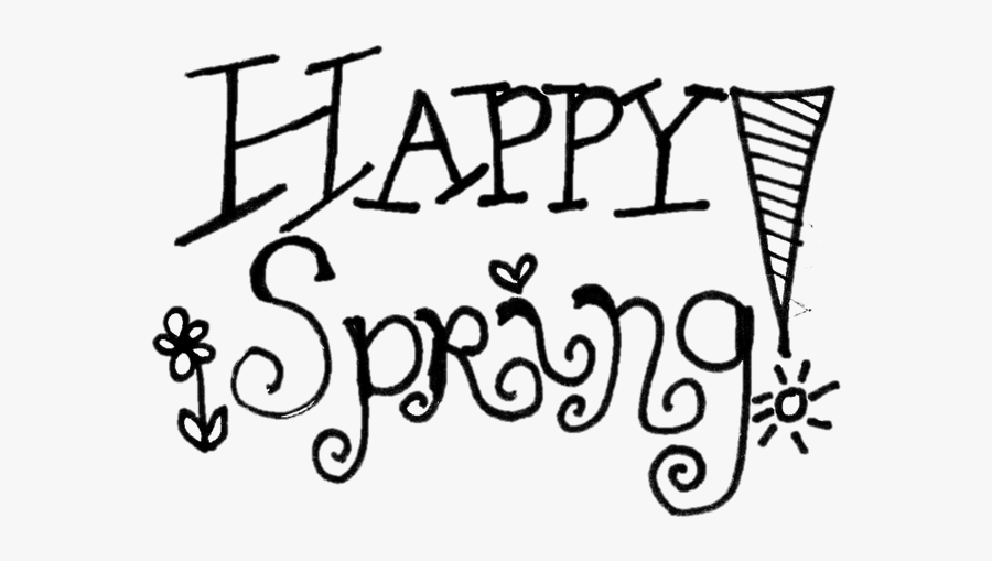 Happy Spring Clip Art � Clipart Free Download - Spring Break Clipart Black And White, Transparent Clipart