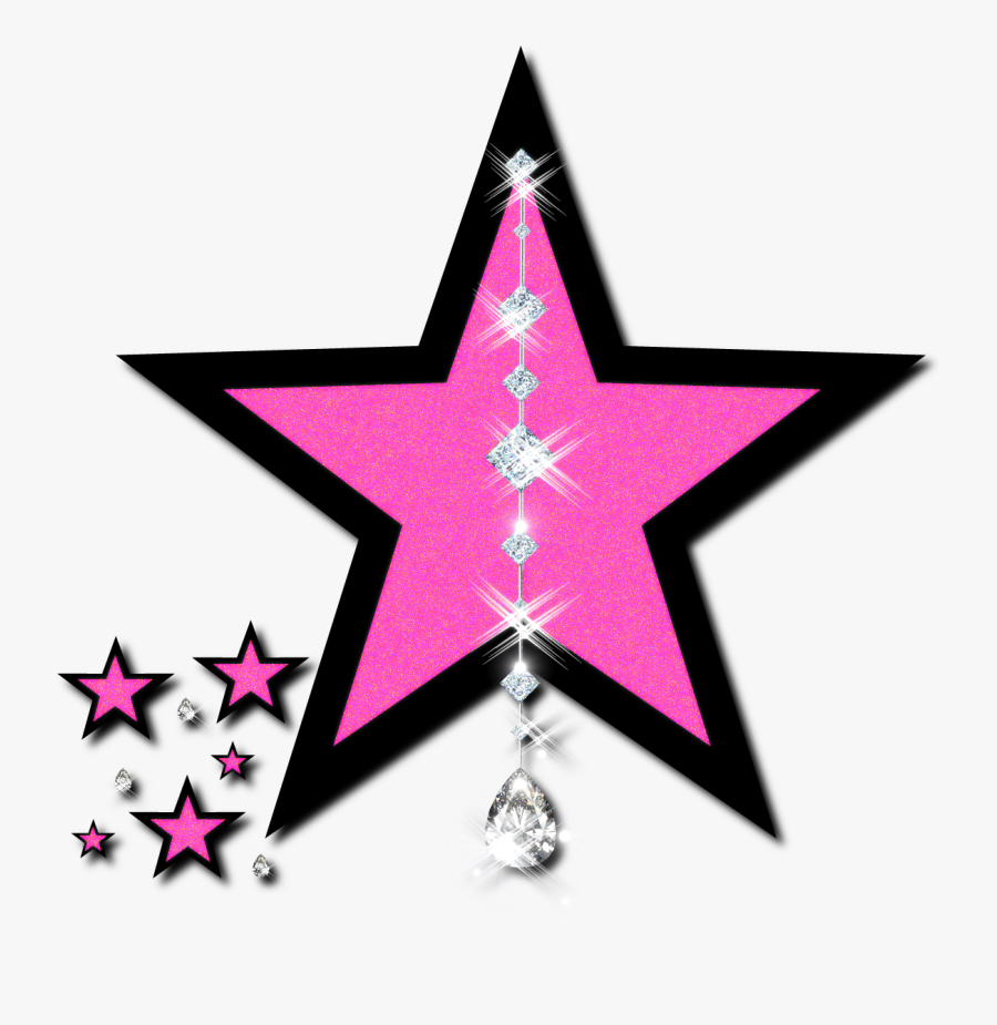 Star Clipart - Pink And Black Star Png, Transparent Clipart