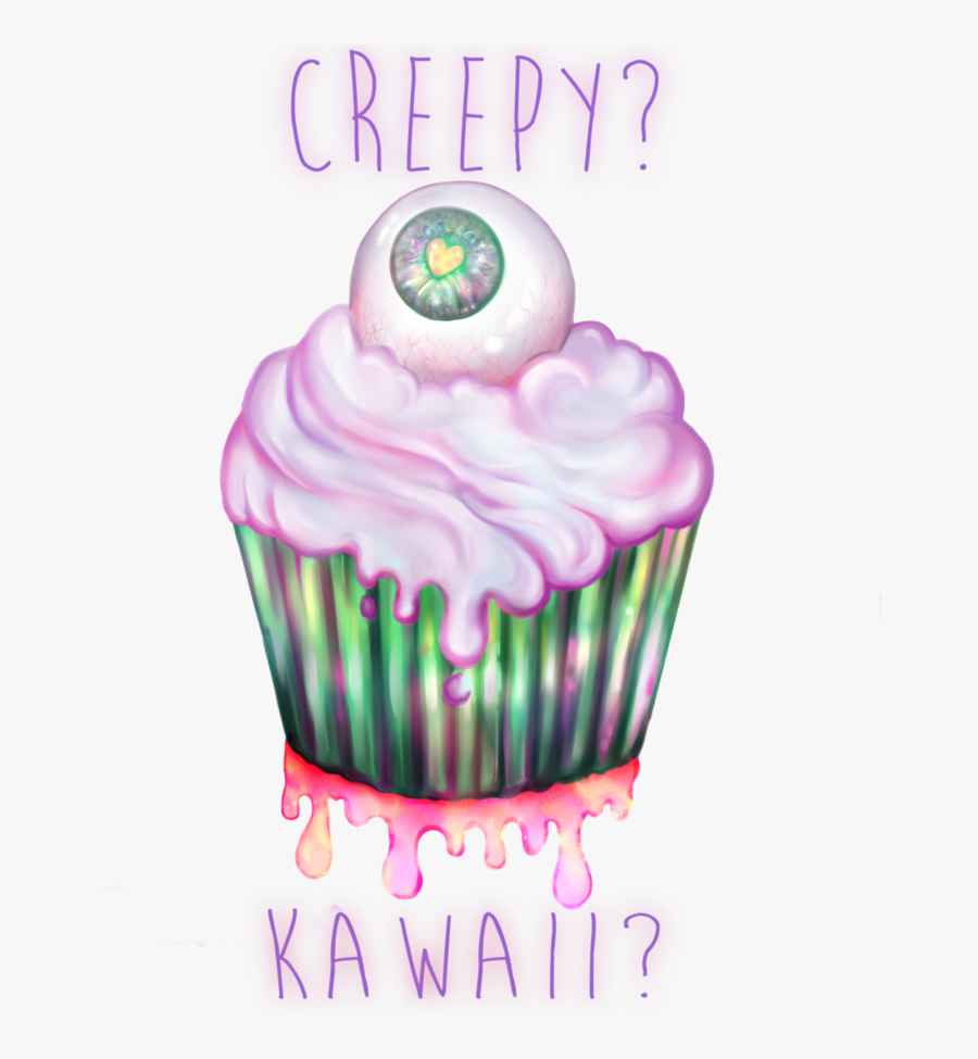 Eye Clipart Cupcake - Kawaii Creepy, Transparent Clipart